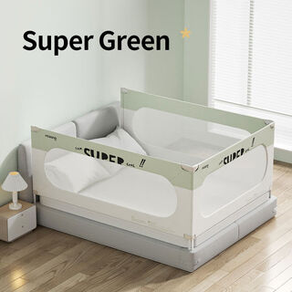 Manlong bed fence guardrail baby anti-fall fence bed fence baby bed children's anti-fall baffle bed fence protection supergreen safety seamless bed pressure fast delivery single sided - 1.5m 5a level