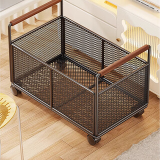 Fan lilin schoolbag storage rack under the table multifunctional book storage basket dormitory with pulley bag rack multifunctional trolley black large size - with wheels