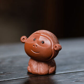 Yusenyi yixing tea pet monkey creative cartoon twelve zodiac great sage monkey tea play can raise sculpture tea set red