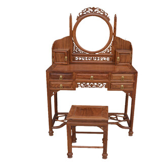Furniture foreign flower bedroom rosewood chinese style antique solid wood dressing table dressing table table classic dressing table with 1 dressing stool complete x wood x 88x48x80cm