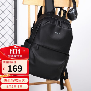 Golf (golf) backpack men's large-capacity backpack men's korean version student school bag 15-inch computer bag travel bag black