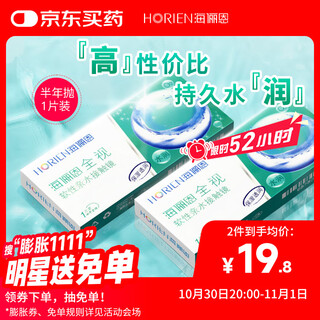 Hailien myopia transparent contact lenses, comfortable and insensitive to the cornea, full vision, disposable one piece for half a year, 450 degrees