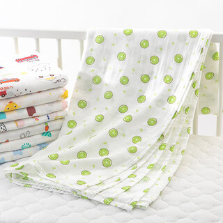 He jiagong baby gauze cover type a summer thin pure cotton cover blanket out windshield cover child baby air conditioning quilt 2 layers kiwi 120x150 5cm