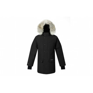 加拿大鹅（Canada Goose）Emory 系列 冬季 红标滑雪季修身连帽拉链派克大衣雪山羽绒服 黑色 S