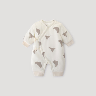 Bali piggy newborn baby padded jumpsuit winter thickened warm cotton jacket newborn clothes autumn and winter baby cotton clothes milk white autumn pigeon 59cm