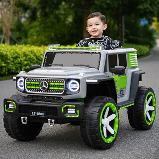 Children's electric car can sit adults, men and women, four-wheel remote control car, music charging, self-driving battery toy car, four-wheel drive gray + 12v10 chaowei large battery music swing leather seat + remote control + four-wheel drive