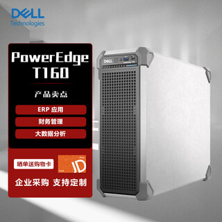戴尔（DELL）T160/T360  塔式服务器主机至强小型家用办公网络存储电脑台式机 T160 至强E-2414 2.6G 4核 16G/2T SATA/三年