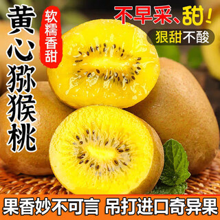 Jia lumi yellow heart kiwi fruit henan xixia kiwi fruit fresh seasonal fruits fresh fruit gift box 6 early adopters (single fruit 50-70g)