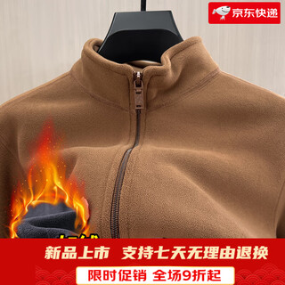 Lilang polar fleece jacket men's 2025 winter new style velvet thickened warm cardigan loose casual sports jacket men yellow y605 m