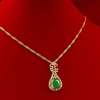 Luanjie gold necklace for women, heart-shaped pendant, fashionable and simple, birthday gift for girlfriend and wife, gourd necklace