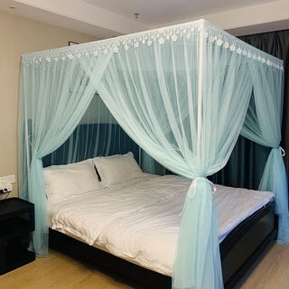 Yusen yimen princess style mosquito net 18m bed supports large size aqua mosquito net with wood grain bracket 1:22 bed