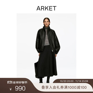 Arket women's wool umbrella skirt black autumn new style 1299180001 black xl 170/80a 42