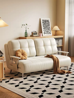Yusen yi fendi sofa bed foldable all-in-one dual-purpose 2025 new cream style small apartment living room single and double retractable bed baby down丨powder-free sponge 0.74m sofa bed