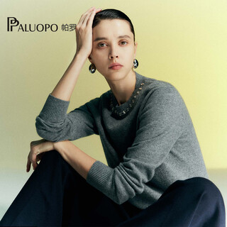 Paluopo red series red label shopping mall same style 25 autumn and winter new pure cashmere sweater women's pullover sweater 25a1t1012y medium gray m (100)