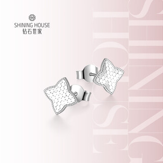 Diamond family pt950 platinum earrings, crushed ice star earrings, platinum earrings, sparkling simple holiday gift, single piece, about 0.96g