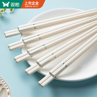 Suncha antibacterial alloy chopsticks household high-end tableware set high-looking four-corner silver ring separating chopsticks 10 pairs