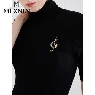 Mexnia luxury high-end brand high-end jewelry note brooch women's exquisite niche design advanced suit sweater accessories gold
