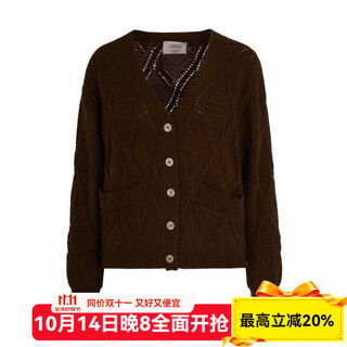 Max mara women's sweater, warm and durable, thickened blended autumn and winter daily cardigan, retro, versatile, fashionable and elegant top, black, one size fits all |