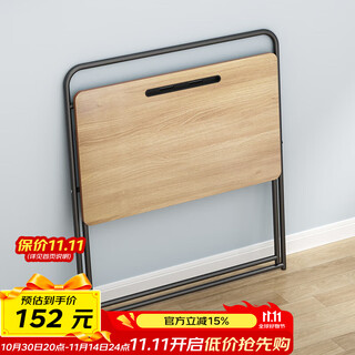 Shufusi foldable desk bedside computer table home student study table adult simple office writing table folding table m size 80x48cm teak color (no installation required)