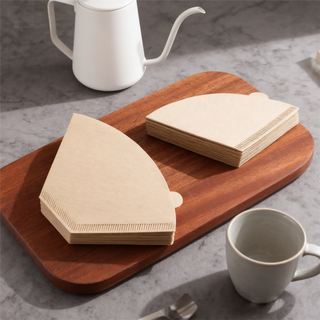 Disposable wood pulp coffee filter paper v60 fan-shaped drip coffee filter paper 100 pieces for 2-4 people white 100 pieces u101 small bag
