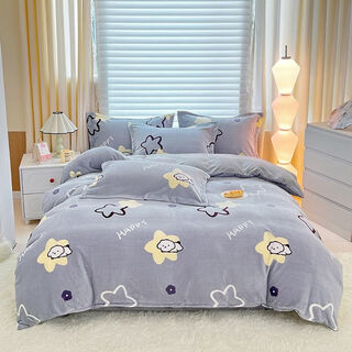 Yong huan 1.8x2m winter milk plus velvet quilt cover 180cmx200cm double-sided plush quilt cover 1.8x2m cute dog life class a milk velvet baby available single quilt cover 180x200cm
