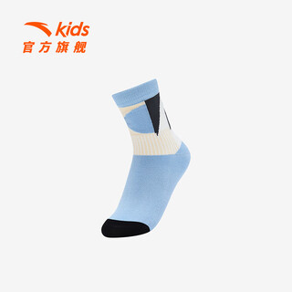 Anta regular boys and girls 2025 winter trendy printed running socks medium socks antibacterial socks 392548336 blue-2 10-12 years old (l)