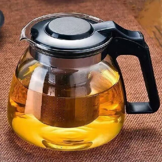Runhua nian teapot high temperature resistant thickened glass stainless steel filter teapot tea bar machine special tea set large capacity single pot + filter (economic model) 900ml