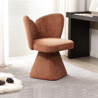 Mibanjia butterfly chair light luxury high-end dressing table shoe changing stool bedroom rotatable backrest designer simple makeup chair pumpkin orange