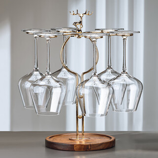 Light luxury crystal glass red aerator household rotating quick-splitting kettle grape cup set one-piece crystal cup 550ml*6+elk cup holder