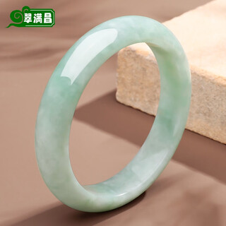 Cuimanchang laokeng jade bracelet light green floating flower jade bracelet women's fine waxy jade bracelet a-grade bracelet ring 50-55
