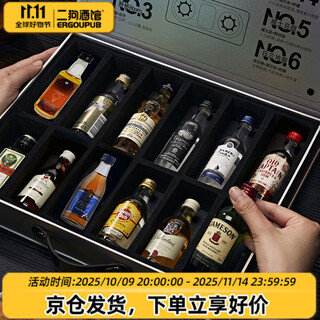 ERGOUPUBmini洋酒版小酒版礼盒威士忌小瓶洋酒套装纪念日情人节聚会送礼 洋酒版(12瓶全玻璃瓶)酒版礼盒