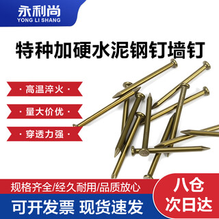 Yonglishang nails cement nails galvanized steel nails high strength wall nails concrete carpentry nails national standard 350g cement steel nails 50mm (about 80 pcs) 1 pack