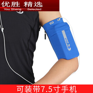 Mppmck outdoor running mobile phone arm bag, unisex elastic arm cover, close-fitting anti-theft arm strap handbag, sports hand sleeve, blue xl