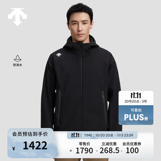 Descente desante comprehensive training men's woven tops waterproof water-repellent velvet jacket autumn new product bk-black 2xl (185/104a)
