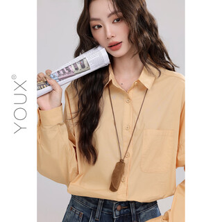 Youxiang time broken fashionable loose versatile round neck 2025 new autumn and winter tomato print retro sweater orange shirt s