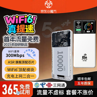 小讯智能【送一年免费流量】5G千兆网速移动25款随身wifi6 新款免预存双频热点高速全新升级无限制流量无线 1万毫安【至尊版】-赠送1年流量-双频多核