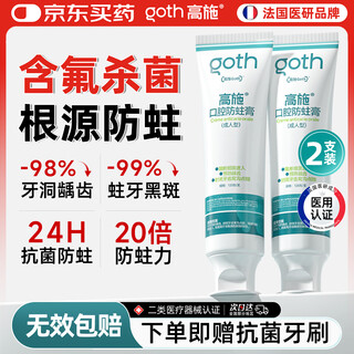 Gaoshi medical fluoride toothpaste to prevent cavities, repair cavities, repair and fix rotten teeth, tooth guard, desensitize, anti-allergy, periodontitis, special antibacterial, remove bad breath, remove bad breath, 2 sticks