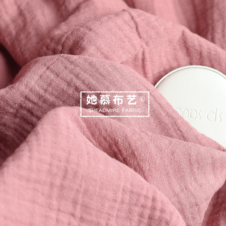 Illustration, antique style, small floral, pure cotton, double-layer gauze crepe fabric, baby gauze scarf, blanket, baby shirt, rabbit, pinellia yingfen (half meter price)_145 width