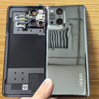 Oppo's new oppo findx3 original disassembly back cover findx3pro original glass battery cover mobile phone back case findx3 black mirror original back cover (with macro cable)