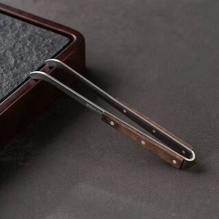 Meikejie pure titanium tea clip, tea ceremony tea cup tweezers, solid wood kung fu tea set, tea making accessories, tools, non-slip cup washing clip, thickened ebony wood - pure titanium tea clip (99.8%), follow the store for free, non-slip silicone head - 24 hours delivery