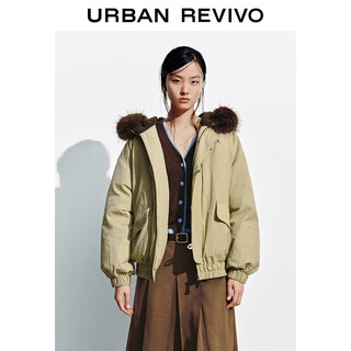 Ur2025 new winter women's amber streamer style casual fur collar hooded down jacket uyl150111