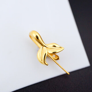 Engraved pure 18k gold buckle jade top bead pendant clip buckle does not fade bean leaves universal au750 bag installation k4-k yellow (regular)