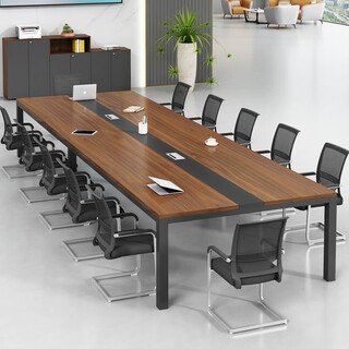 会议桌长方形开会员工培训桌长条办公桌大型接待洽谈桌小型条形桌 2.0*1.0会议桌