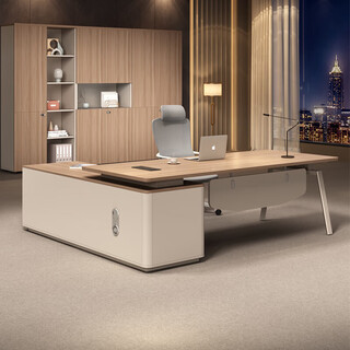 Boss desk and chair combination simple modern single table office furniture table executive desk supervisor manager table 1.6 meters boss table (long cabinet version)