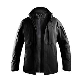 Dragon tooth zhang yi's same style dragon tooth thor 3-in-1 fifth-generation jacket for men, outdoor windproof and warm winter jacket, extreme night black l 180/100a