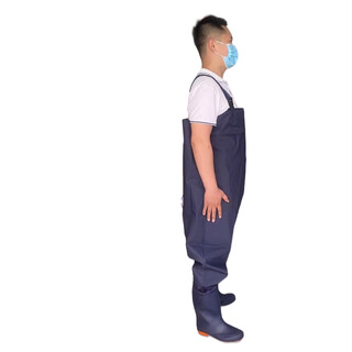 Yongting thickened one-piece yongting waders half-length fishing pants wading pants waterproof lotus root digging fishing rice transplanting clothes wholesale navy blue 40