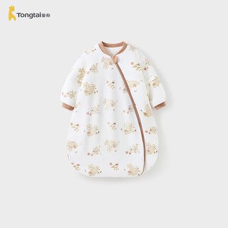 Tongtai (tongtai) baby sleeping bag pure cotton constant temperature baby double-layer long-sleeved one-piece pajamas for boys and girls anti-jumping and kicking quilt brown m
