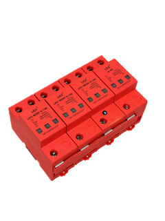 Surge protector lkx-m380 4p40ka60ka/80ka lightning arrester gs/gsscb wine red leikexing lightning protector lkx-m380/4p10-20ka