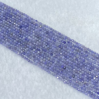 Tanzanite natural faceted loose beads semi-finished small grain crystal cut angle diy bracelet women's clavicle tassel accessories 1#/3~3.2mm/facet/strip/38cm