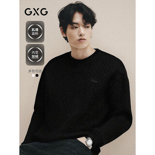 Gxg men's round neck sweatshirt men's 24th winter new product black 175/l